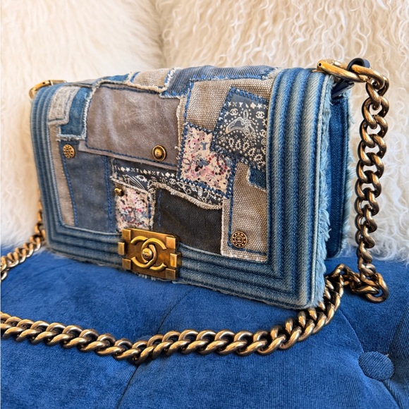 Chanel Boy Chain Shoulder Bag Blue - Picture 3 of 7